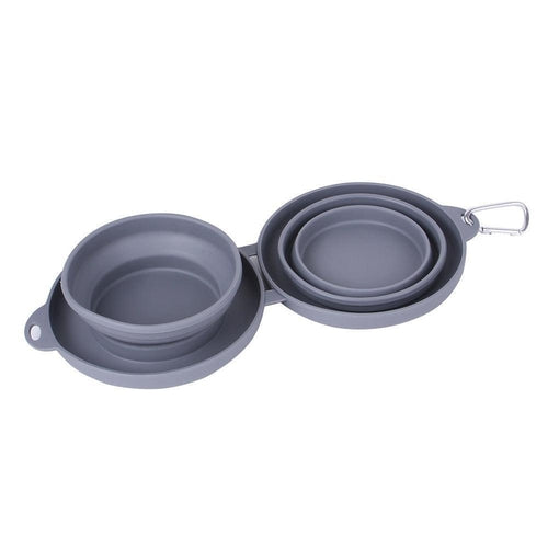 Double Collapsible Pet Feeding Bowl Set - Convenient And Portable Dog