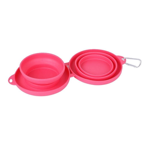 Double Collapsible Pet Feeding Bowl Set - Convenient And Portable Dog