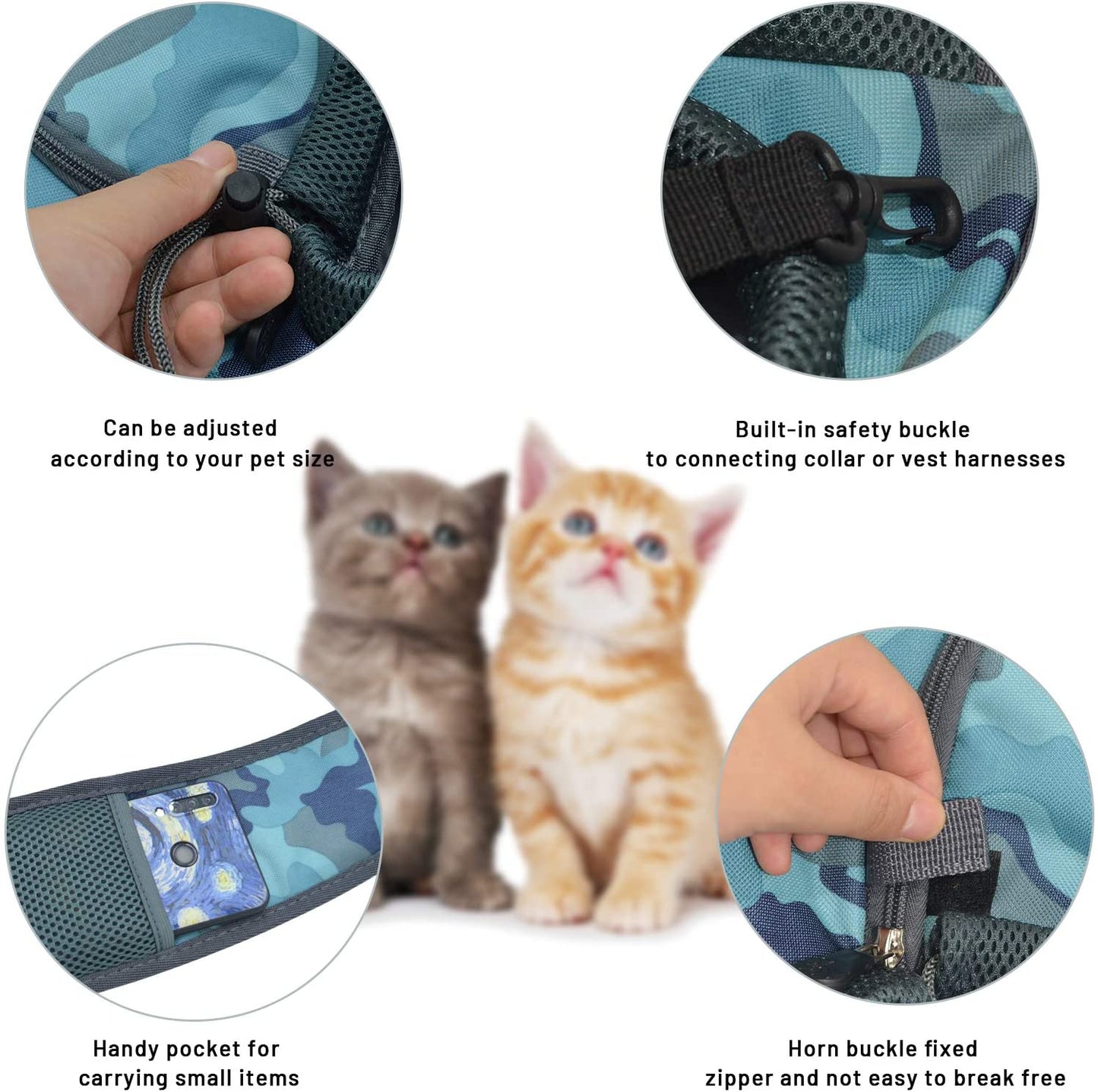Dog Carrier Bag Breathable Mesh Pet Backbag Outdoor Travel Handbag